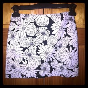 Black & White Floral Skirt